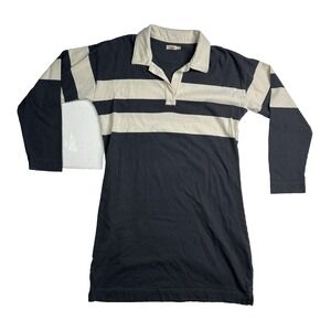 Faherty Rugby Jersey Dress Women S Gray Cape May Stripe Nautical‎ Preppy Sailing
